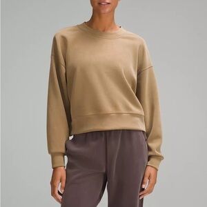 lululemon athletica Cropped Crewneck Sweatshirt in Camel